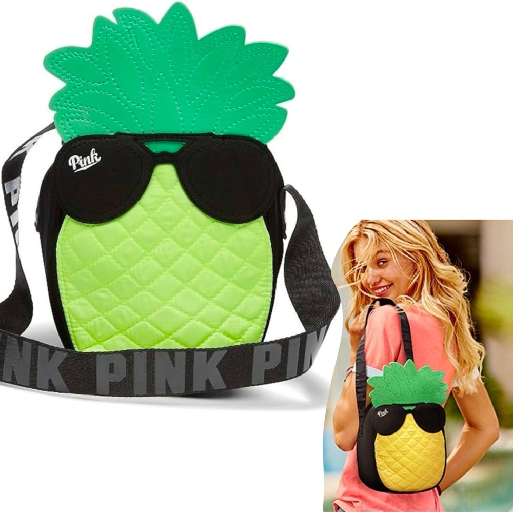 NWT Victoria’s Secret PINK Pineapple w Sunglasses  Crossover Cooler Beach Bag